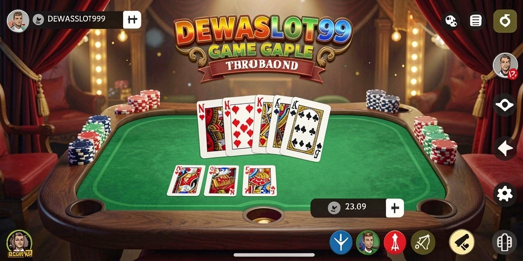 Screenshot gameplay DEWASLOT99 menampilkan suasana seru permainan Gaple.