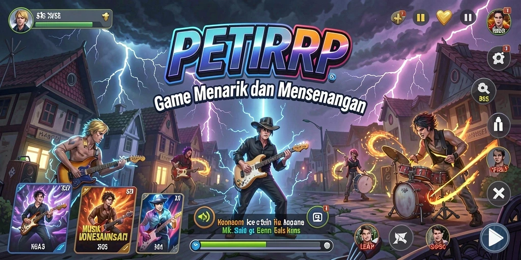Tampilan menarik dari gameplay seru PETIRRP dengan musik menghentak.
