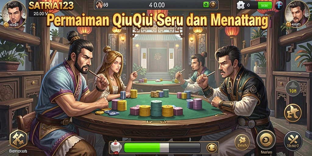 Screenshot SATRIA123 menampilkan suasana permainan QiuQiu yang seru.